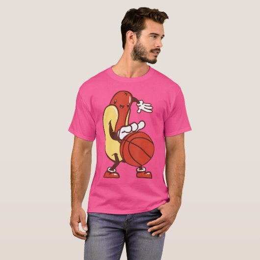 hotdog-basketbal t-shirt (Voorkant volledig)
