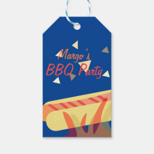 Hotdog BBQ verjaardagsfeestje   Cadeaulabel