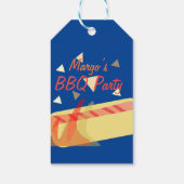 Hotdog BBQ verjaardagsfeestje Cadeaulabel (Achterkant)