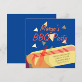 Hotdog BBQ-verjaardagsfeestje Kaart (Voorkant / Achterkant)