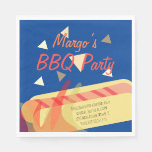 Hotdog BBQ verjaardagsfeestje Servet