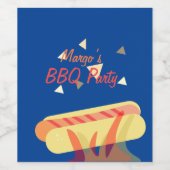 Hotdog BBQ verjaardagsfeestje Wijn Etiket (Enkel label)