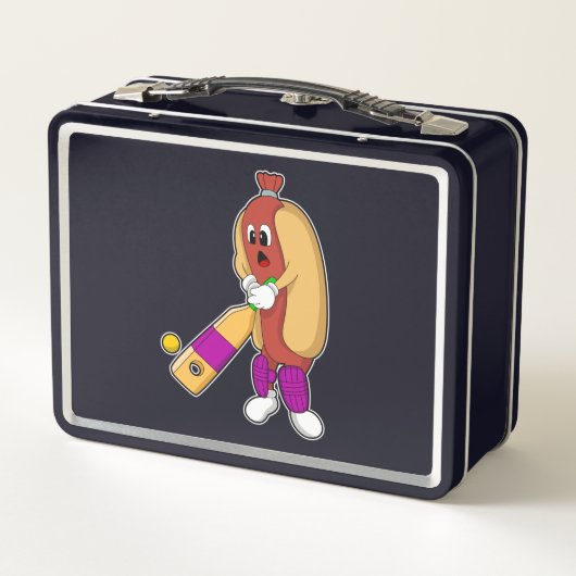 Hotdog bij Cricket met cricket bat (Achterkant)