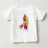 Hotdog bij Cricket met cricket bat (Voorkant)