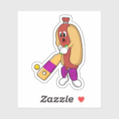 Hotdog bij Cricket met cricket bat Sticker (Vel)