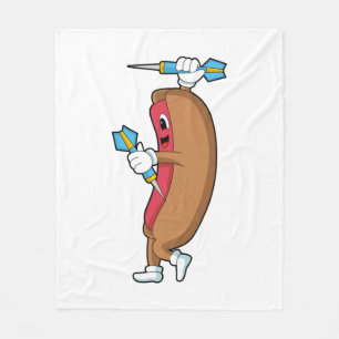 Hotdog bij Darts met Dart.PNG Fleece Deken