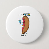Hotdog bij Darts met Dart.PNG Ronde Button 7,6 Cm (Voorkant)