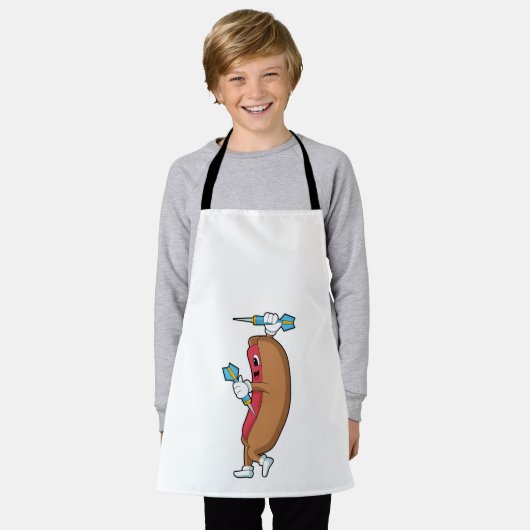 Hotdog bij Darts met Dart.PNG Schort (Gedragen)
