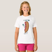 Hotdog bij Darts met Dart.PNG T-shirt (Voorkant volledig)