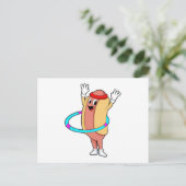 Hotdog bij Fitness met Vliegwiel Briefkaart (Staand voorkant)