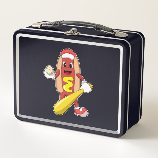 Hotdog bij honkbal met honkbalknuppel (Voorkant)