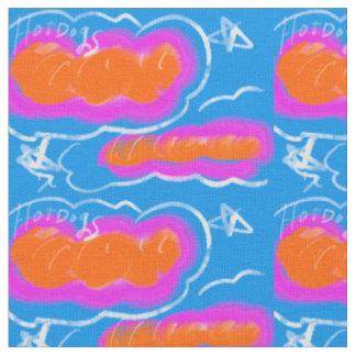 Hotdog blue,Pink,orange Stof