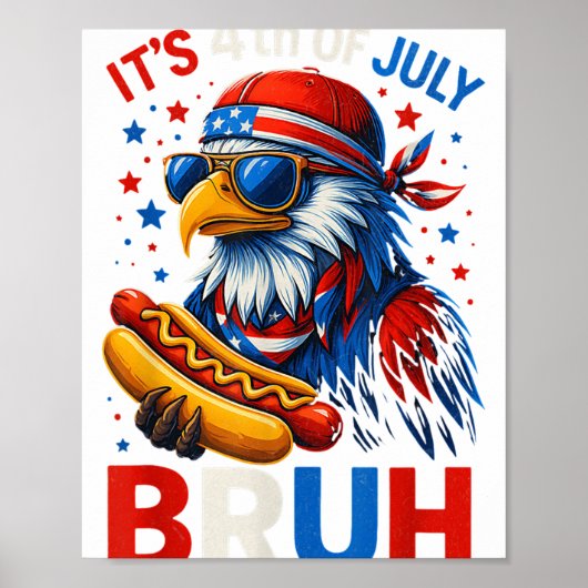 Hotdog Bruh 4 juli jongens kinderen Vierde Juli B Poster (Voorkant)