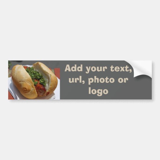 HotDog BumperSticker (verander pic/tekst rechts) (Voorkant)