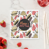 Hotdog Burger Doodle BBQ Birthday Patroon Servet (Insitu)