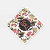 Hotdog Burger Doodle BBQ Birthday Patroon Servet (Hoek)