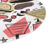 Hotdog Burger Doodle BBQ Birthday Pattern Pl Snijplank (Hoek)