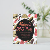 Hotdog Burger Doodle BBQ Verjaardagspatroon Flyers (Staand voorkant)