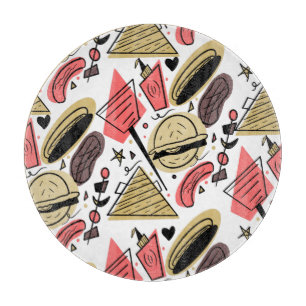 Hotdog Burger Doodle BBQ Verjaardagspatroon Snijplank