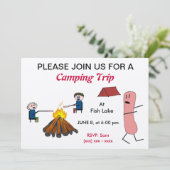 Hotdog Camping-reisuitnodiging Kaart (Staand voorkant)