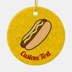 Hotdog Ceramic Ornament
