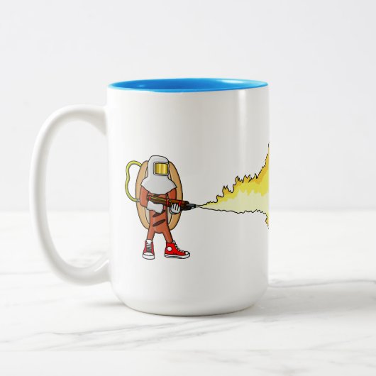 Hotdog Coffee Cup, best mogelijke koffiebeker Tweekleurige Koffiemok (Links)