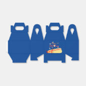 Hotdog Cookout BBQ Birthday Party Blue Bedankdoosjes (Uitgevouwen)