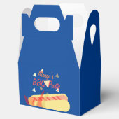 Hotdog Cookout BBQ Birthday Party Blue Bedankdoosjes (Geopend)