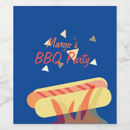 Hotdog Cookout BBQ Birthday Party Wijn Etiket (Enkel label)