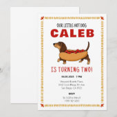 Hotdog Dachshund Hond Baby Verjaardagsfeestje Bedankkaart (Voorkant / Achterkant)