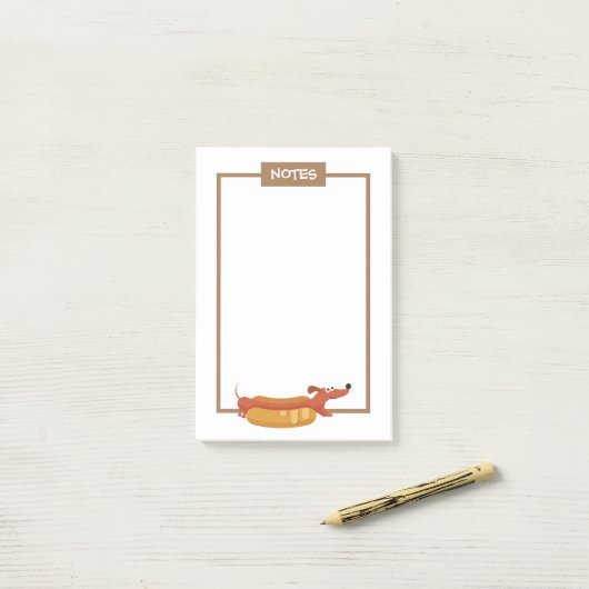 Hotdog-dachshundpost-its Post-it® Notes (Op bureau)