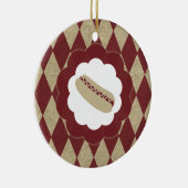 hotdog diamanten keramisch ornament (Rechts)