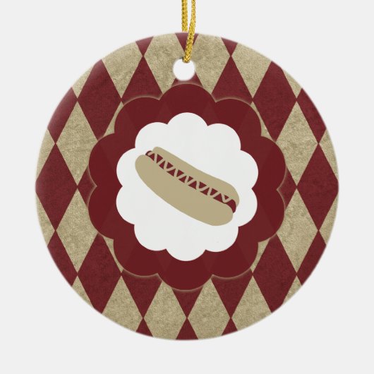 hotdog diamanten keramisch ornament (Voorkant)