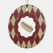 hotdog diamanten keramisch ornament (Links)