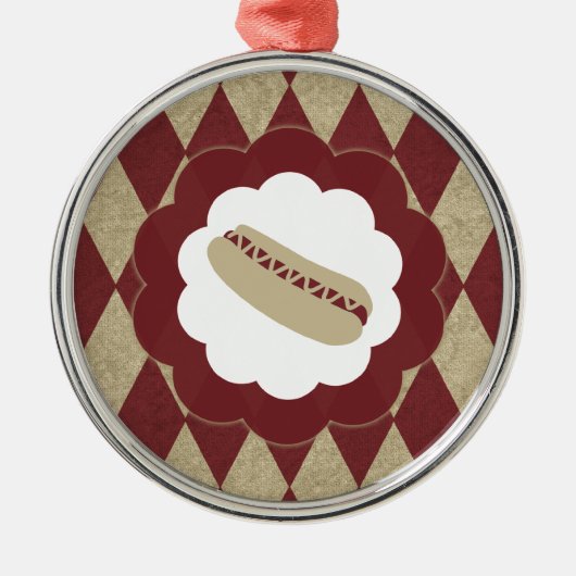 hotdog diamanten metalen ornament (Voorkant)