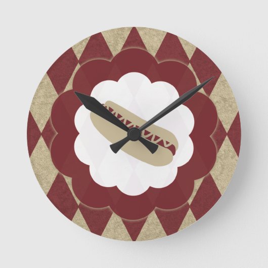 hotdog diamanten ronde klok (Voorkant)