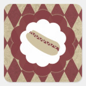 hotdog diamanten vierkante sticker (Voorkant)