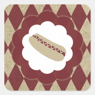 hotdog diamanten vierkante sticker