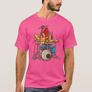Hotdog drummer Shirt drum en bas percussionist M