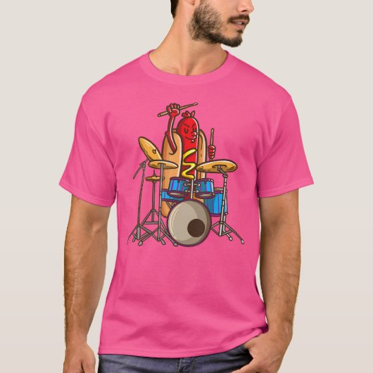 Hotdog drummer Shirt drum en bas percussionist M (Voorkant)