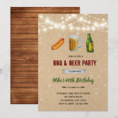 Hotdog en Brew bbq nodigen Kaart (Voorkant / Achterkant)