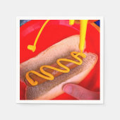 Hotdog en Mustard - Papier Napkin Servet (Voorkant)