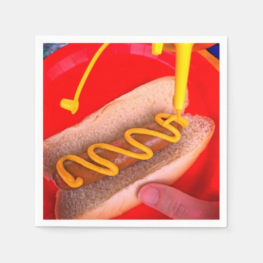 Hotdog en Mustard - Papier Napkin Servet (Voorkant)