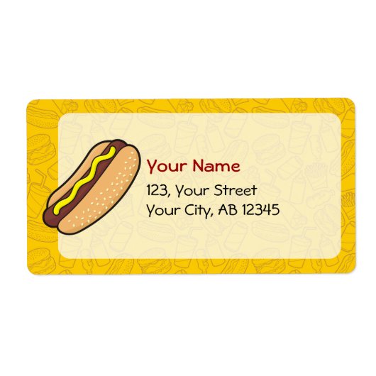 Hotdog Etiket (Voorkant)