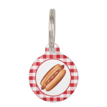 Hotdog Fastfood Snack Op Rode Gingham