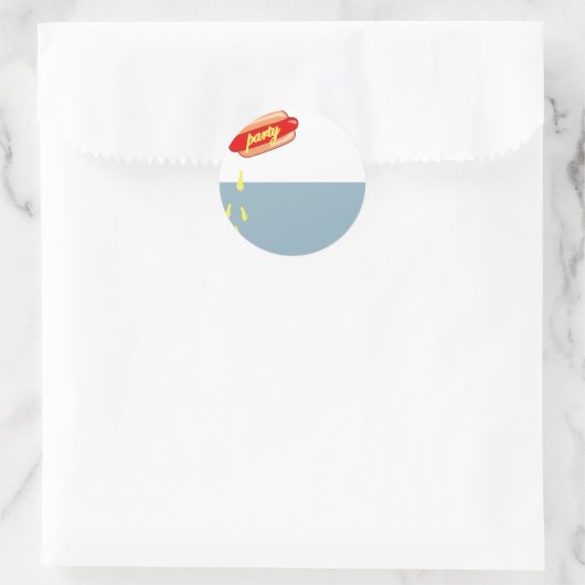 hotdog-feest ronde sticker (Tas)