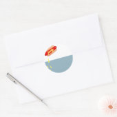 hotdog-feest ronde sticker (Envelop)