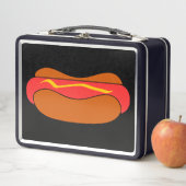 HOTDOG FUNNY RETRO METAL LUNCHBOX (In situ)