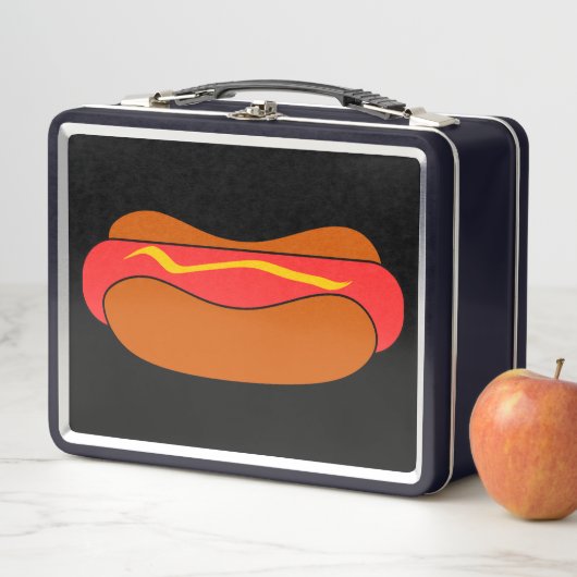 HOTDOG FUNNY RETRO METAL LUNCHBOX (In situ)