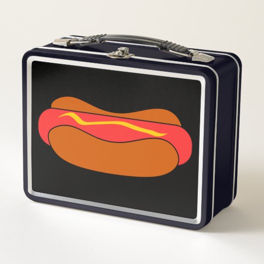 HOTDOG FUNNY RETRO METAL LUNCHBOX (Voorkant)